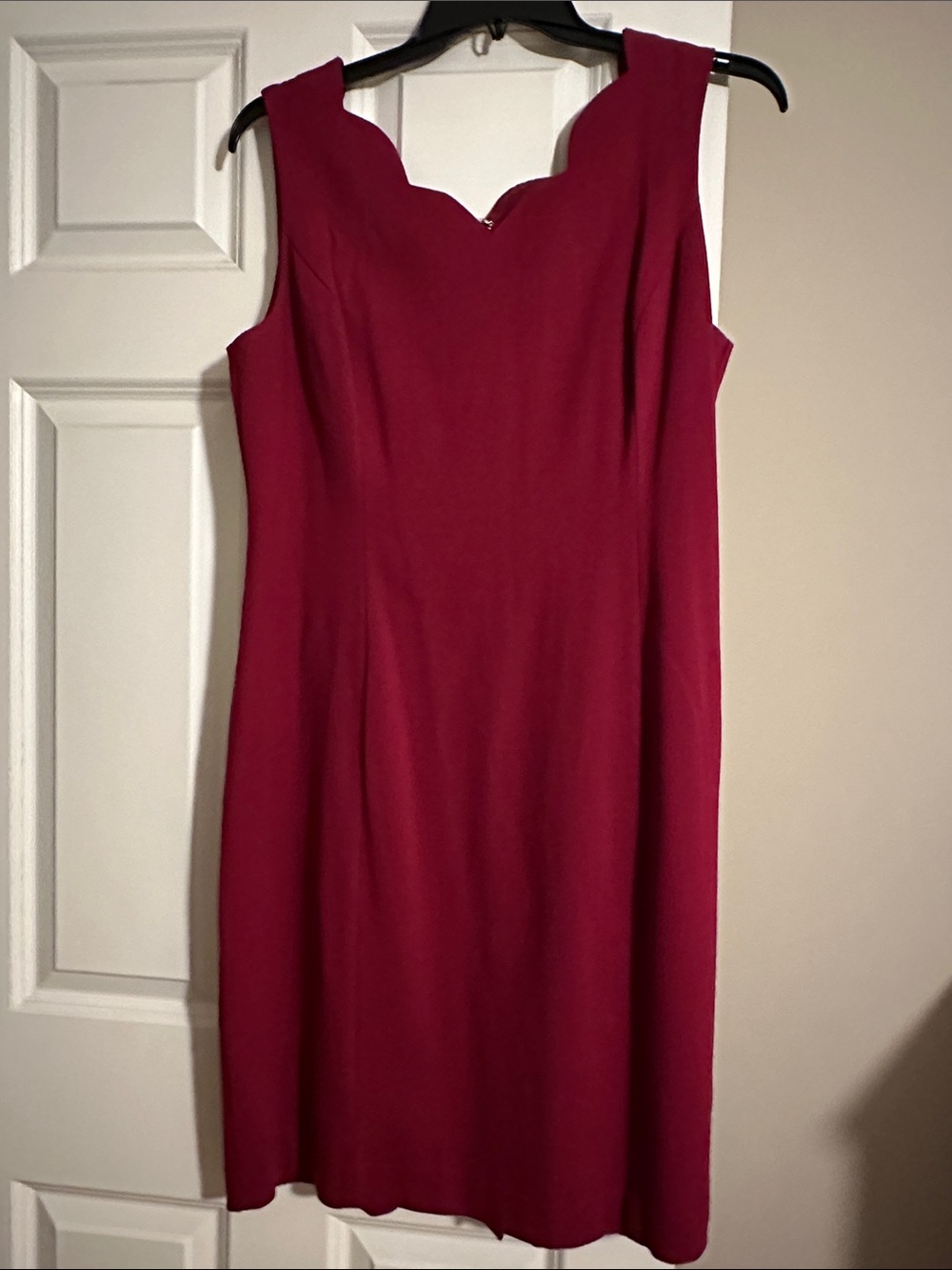 Talbots Scalloped Neck Dress - Berry